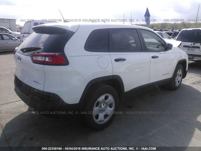 1C4PJMAB4GW286512 - 2016 JEEP CHEROKEE SPORT WHITE photo 4