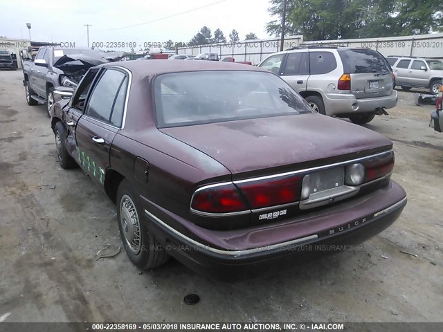 1G4HP52K1VH495288 - 1997 BUICK LESABRE CUSTOM MAROON photo 3