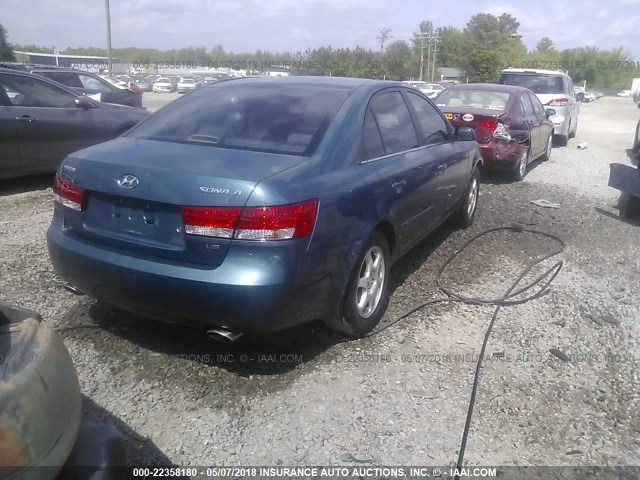 5NPEU46F36H085568 - 2006 HYUNDAI SONATA GLS/LX BLUE photo 4