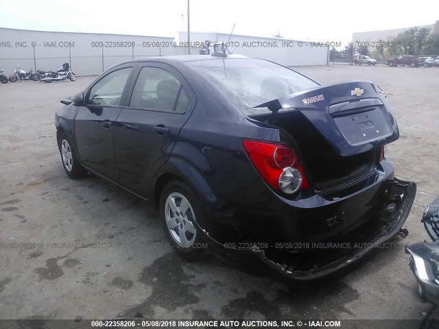 1G1JA5SH6F4149380 - 2015 CHEVROLET SONIC LS 海军蓝 照片 3