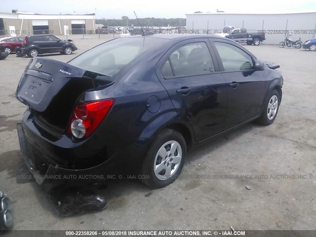 1G1JA5SH6F4149380 - 2015 CHEVROLET SONIC LS 海军蓝 照片 4