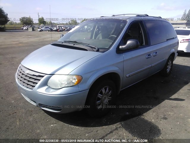 2A8GP54L66R714122 - 2006 CHRYSLER TOWN & COUNTRY TOURING BLUE photo 2