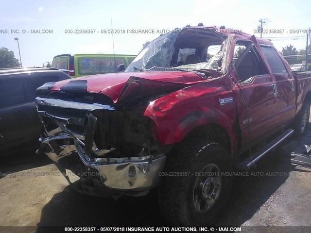 1FTSW21P16EC29202 - 2006 FORD F250 SUPER DUTY RED photo 2