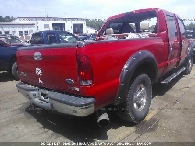1FTSW21P16EC29202 - 2006 FORD F250 SUPER DUTY RED photo 4
