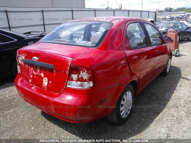 KL1TD526X5B495858 - 2005 CHEVROLET AVEO LS RED photo 4