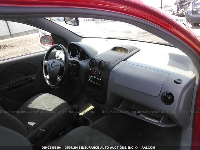 KL1TD526X5B495858 - 2005 CHEVROLET AVEO LS RED photo 5