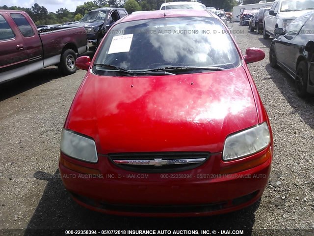 KL1TD526X5B495858 - 2005 CHEVROLET AVEO LS RED photo 6