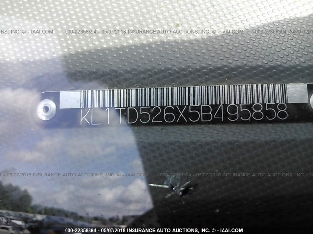 KL1TD526X5B495858 - 2005 CHEVROLET AVEO LS RED photo 9