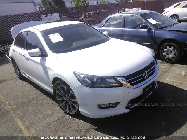 1HGCR2F55DA206580 - 2013 HONDA ACCORD SPORT WHITE photo 1