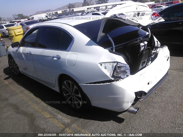 1HGCR2F55DA206580 - 2013 HONDA ACCORD SPORT WHITE photo 3