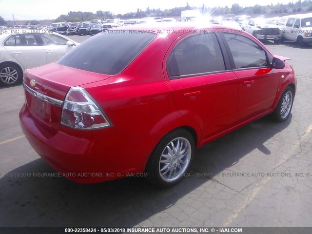 KL1TD56647B051520 - 2007 CHEVROLET AVEO LS RED photo 4