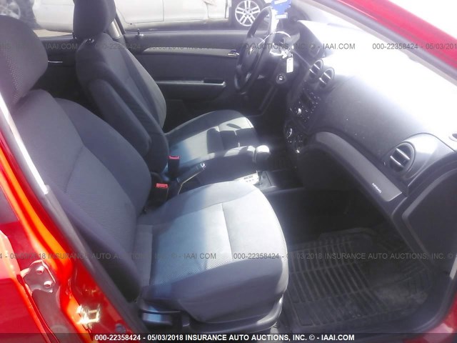 KL1TD56647B051520 - 2007 CHEVROLET AVEO LS RED photo 5