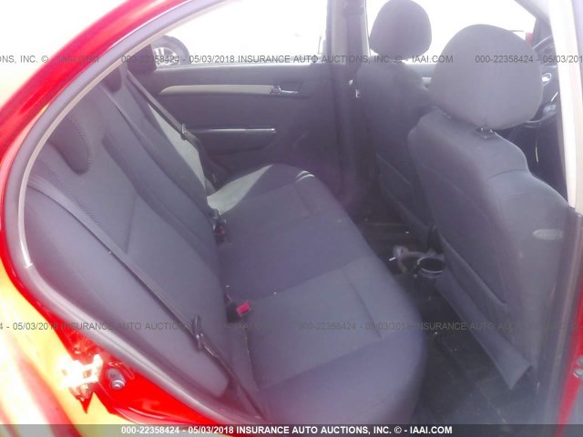 KL1TD56647B051520 - 2007 CHEVROLET AVEO LS RED photo 8