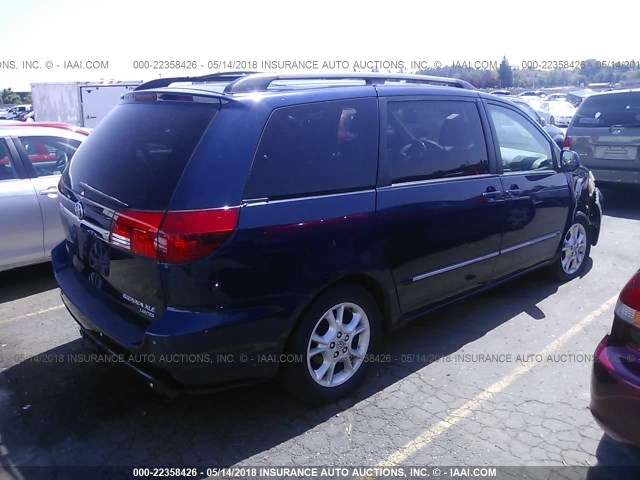 5TDZA22C84S083493 - 2004 TOYOTA SIENNA XLE/XLE LIMITED Dark Blue photo 4