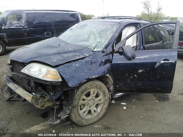 2HNYD18954H515698 - 2004 ACURA MDX TOURING BLUE photo 2