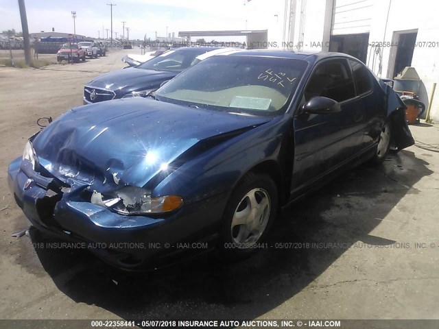 2G1WX12K539165121 - 2003 CHEVROLET MONTE CARLO SS BLUE photo 2