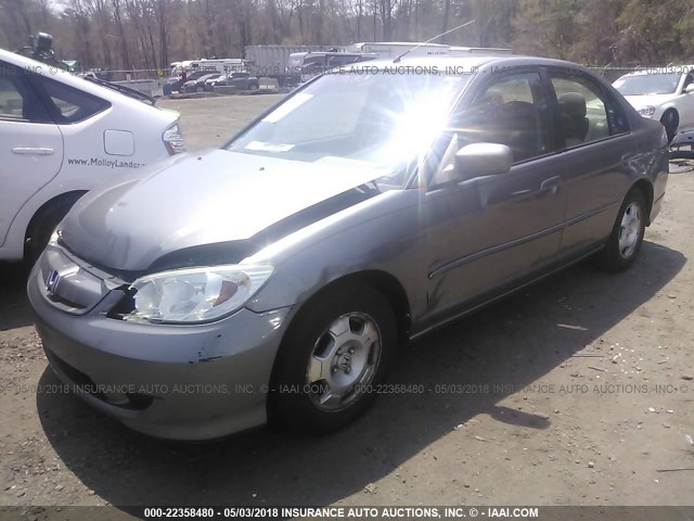 JHMES95684S002430 - 2004 HONDA CIVIC HYBRID GRAY photo 2