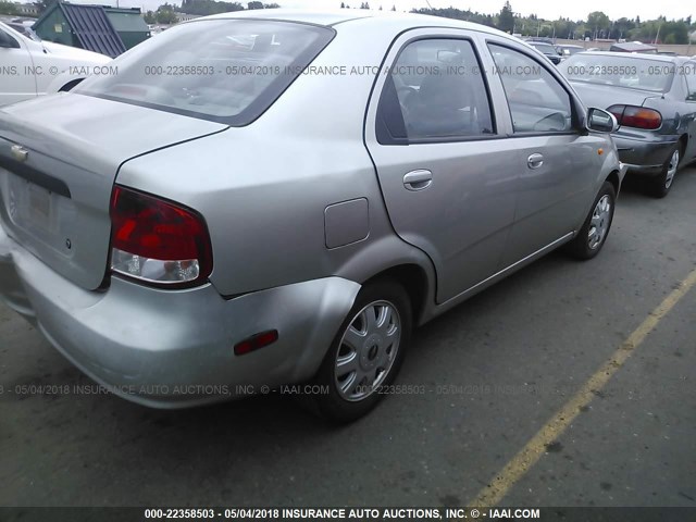 KL1TJ52624B265545 - 2004 CHEVROLET AVEO LS SILVER photo 4