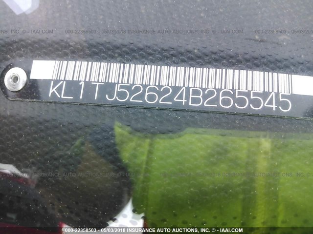 KL1TJ52624B265545 - 2004 CHEVROLET AVEO LS SILVER photo 9