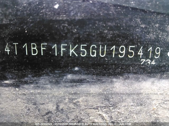 4T1BF1FK5GU195419 - 2016 TOYOTA CAMRY LE/XLE/SE/XSE 黑色 照片 9