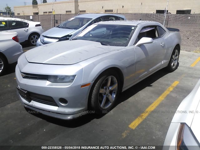 2G1FF1E39F9152027 - 2015 CHEVROLET CAMARO LT SILVER photo 2