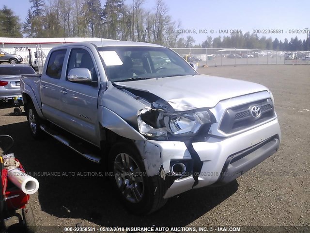 3TMLU4EN9DM119035 - 2013 TOYOTA TACOMA DOUBLE CAB ვერცხლისფერი ფოტო 1