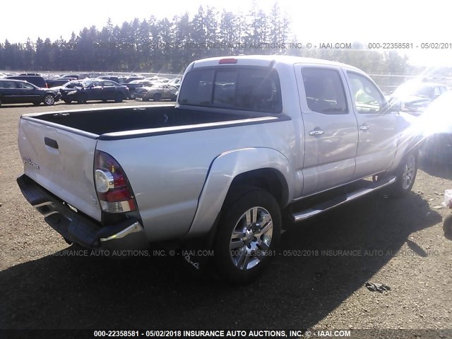3TMLU4EN9DM119035 - 2013 TOYOTA TACOMA DOUBLE CAB ვერცხლისფერი ფოტო 4