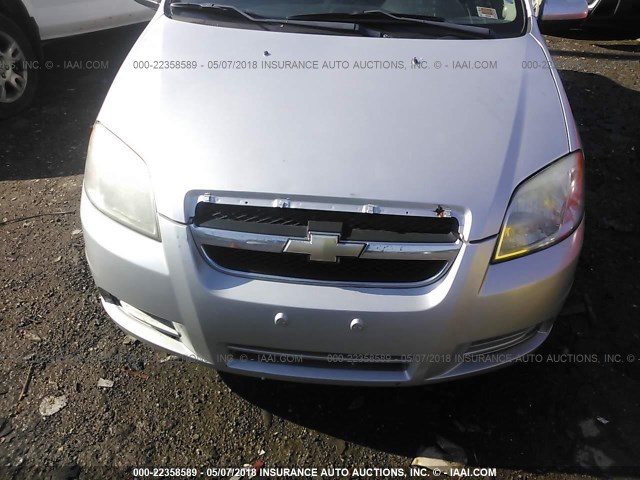 KL1TD5DE0AB123573 - 2010 CHEVROLET AVEO LS/LT SILVER photo 6