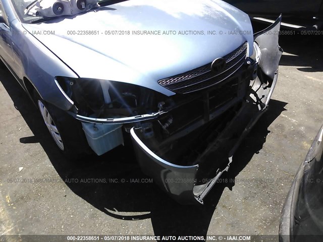 4T1BE32K23U700721 - 2003 TOYOTA CAMRY LE/XLE/SE BLUE photo 6