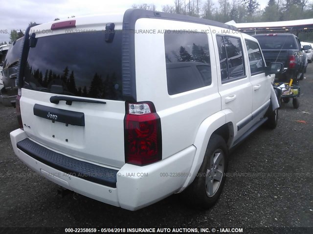 1J8HG48K48C124772 - 2008 JEEP COMMANDER SPORT თეთრი ფოტო 4