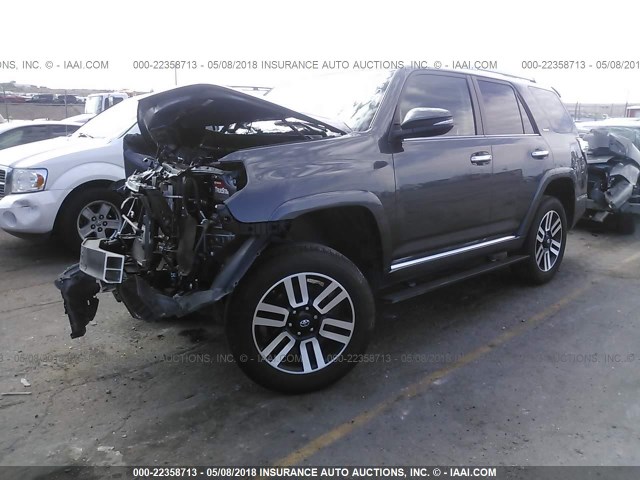 JTEBU5JR6G5345579 - 2016 TOYOTA 4RUNNER SR5 PREM/LTDL/TRAIL/TRD GRAY photo 2