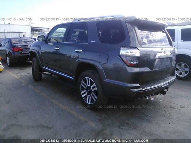 JTEBU5JR6G5345579 - 2016 TOYOTA 4RUNNER SR5 PREM/LTDL/TRAIL/TRD GRAY photo 3