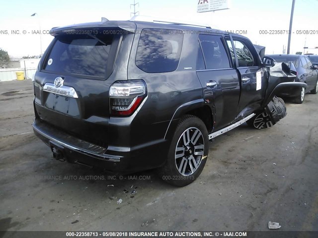 JTEBU5JR6G5345579 - 2016 TOYOTA 4RUNNER SR5 PREM/LTDL/TRAIL/TRD GRAY photo 4