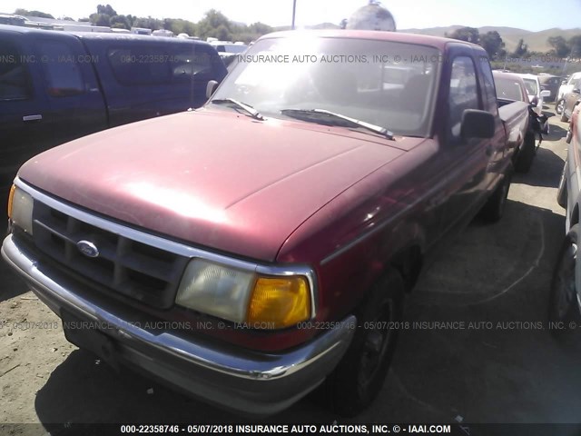 1FTCR14U3PPA84466 - 1993 FORD RANGER SUPER CAB RED photo 2