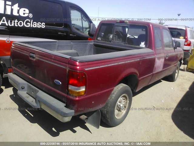 1FTCR14U3PPA84466 - 1993 FORD RANGER SUPER CAB RED photo 4