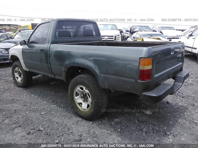 4TARN81A4NZ028493 - 1992 TOYOTA PICKUP 1/2 TON SHORT WHEELBASE STB GREEN photo 3