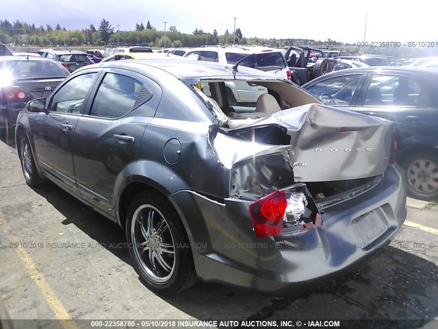 1C3CDZCB8DN612849 - 2013 DODGE AVENGER SXT GRAY photo 3