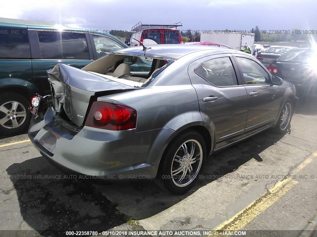 1C3CDZCB8DN612849 - 2013 DODGE AVENGER SXT GRAY photo 4