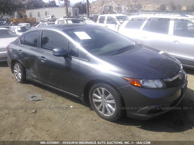 19XFB2F96CE348886 - 2012 HONDA CIVIC EXL GRAY photo 1