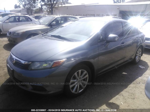 19XFB2F96CE348886 - 2012 HONDA CIVIC EXL GRAY photo 2