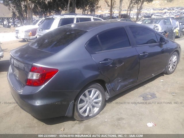 19XFB2F96CE348886 - 2012 HONDA CIVIC EXL GRAY photo 4