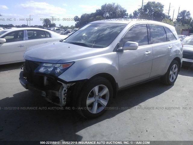 2HNYD2H64BH547647 - 2011 ACURA MDX TECHNOLOGY SILVER photo 2