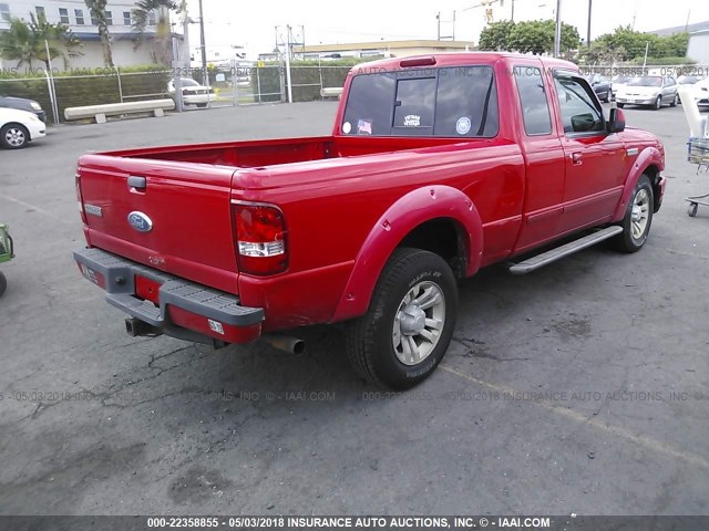 1FTYR14U98PA40155 - 2008 FORD RANGER SUPER CAB RED photo 4