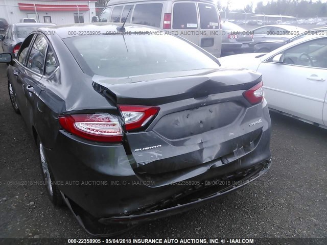 3FA6P0UU4GR177413 - 2016 FORD FUSION S HYBRID GRAY photo 6