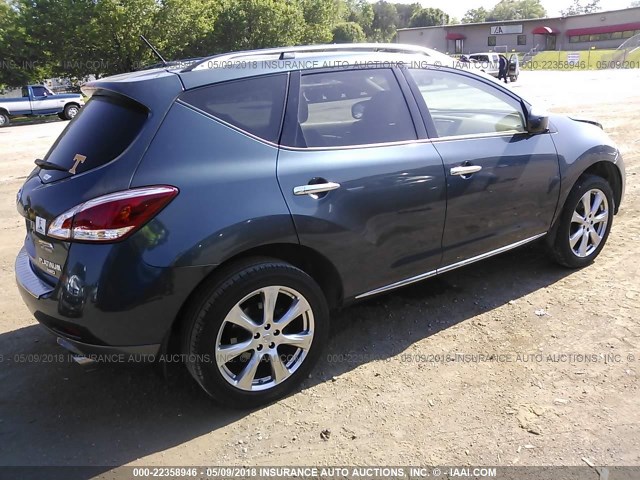 JN8AZ1MW4EW518359 - 2014 NISSAN Murano S/SL/SV/LE BLUE photo 4