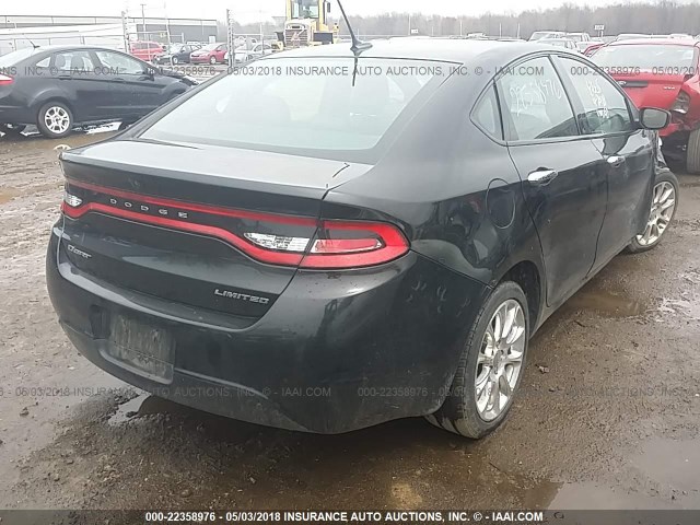 1C3CDFCA6DD309841 - 2013 DODGE DART LIMITED/R/T BLACK photo 4