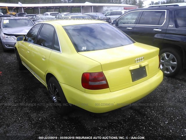 WAUED28D7XA299517 - 1999 AUDI A4 2.8 QUATTRO YELLOW photo 3