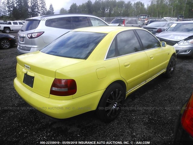 WAUED28D7XA299517 - 1999 AUDI A4 2.8 QUATTRO YELLOW photo 4