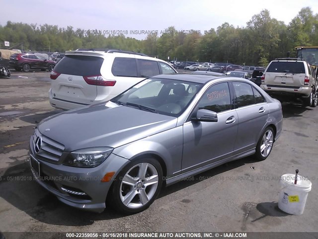 WDDGF8BB9BF645519 - 2011 MERCEDES-BENZ C 300 4MATIC GRAY photo 2