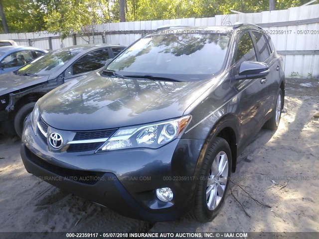 JTMYFREVXED039320 - 2014 TOYOTA RAV4 LIMITED GRAY photo 2